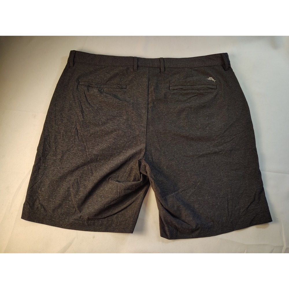 Tommy Bahama Boracay Shorts Men 40 Charcoal Grey Textured Stretch Recycled Nylon